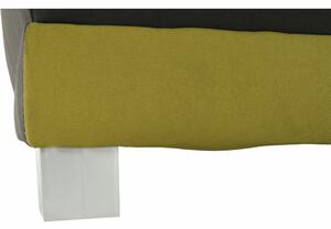 Canapea extensibilă, gri/verde/perne cu model, SPIKER