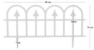 Gard de gradina decorativ, plastic negru, set 4 buc, 60x31 cm
