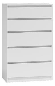 TECOA123 - Comoda 70 x 40 x 112 cm, Alb-Mat