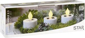 Set 3 lumânări cu LED Star Trading Saul, înălțime 5,5 cm