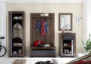 Cabinet hol din pal, cu 1 sertar si 1 usa Blake Stejar Negru / Stejar, l64xA45xH105 cm