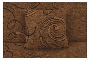 KONDELA Canapea extensibilă, material textil auriu/model, ASIA NEW