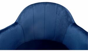 Scaun de birou, material textil din catifea albastru / crom, EROL