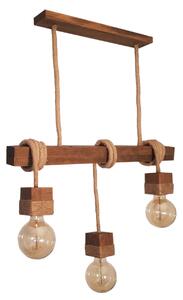 Lustra rustica cu 3 pendule fabricata manual din lemn Lucca