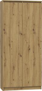 TEDUAR106 - Dulap cu rafuri 80 x 35 x 180 cm, Stejar Artisan