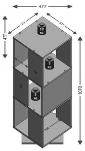 FMD Dulap rotativ de dosare deschis, gri beton, 34x34x108 cm - V428795V