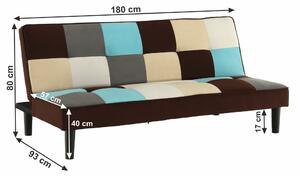 KONDELA Canapea extensibilă, material textil bej/maro/albastru, ARLEKIN