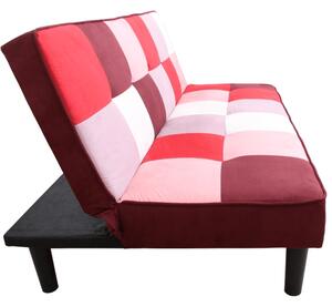 KONDELA Canapea extensibilă, material textil roşu/alb, ARLEKIN