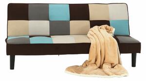 KONDELA Canapea extensibilă, material textil bej/maro/albastru, ARLEKIN