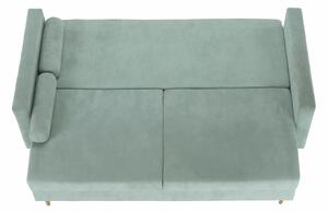 Canapea extensibilă, material textil verde mentă, AURELIA