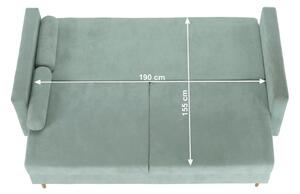 Canapea extensibila Aura material textil menta 216/74/100 cm