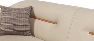 Canapea tapitata cu stofa, 3 locuri, cu functie sleep pentru 1 persoana Berlin Crem / Maro K1, l242xA106xH85 cm