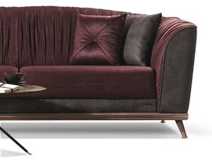 Canapea tapitata cu stofa, 3 locuri, cu functie sleep pentru 1 persoana Toscana Burgundy K1, l240xA98xH85 cm