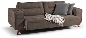 Canapea tapitata cu stofa, 3 locuri, cu mecanism electric si functie sleep pentru 1 persoana Oslo Gri K2, l237xA96xH88 cm