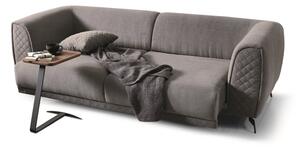 Canapea tapitata cu stofa, 3 locuri, cu functie sleep pentru 1 persoana Platin Gri K1, l238xA100xH72 cm