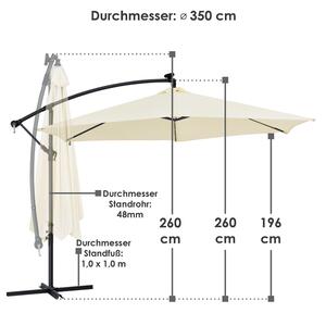 Umbrelã "Brazilia" O cu iluminare cu LED 3,5 m, crem