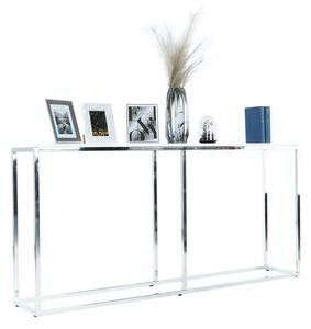 Măsuţă, masă tip consolă în stil industrial, alb și crom, 160x30x77 cm - TP286501