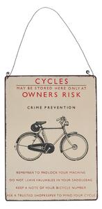 Tăbliță de perete retro Rex London Bicycle, 17 x 23 cm
