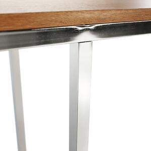 Măsuţă, masă tip consolă în stil industrial, stejar și crom, 160x30x77 cm - TP286503
