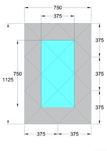 Oglinda Fazeta 750 x 1125 Argintie cu perimetru Gri