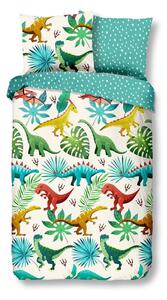Lenjerie de pat din bumbac pentru copii Good Morning Dino, 140 x 200 cm