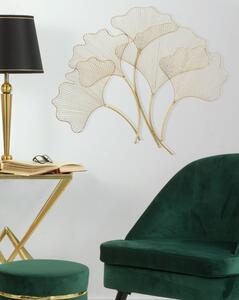 Decoratiune metalica de perete Glam Leaf Auriu, l79xA5xH68 cm