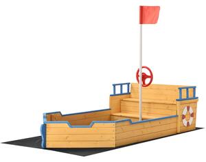 Lada de nisip Kapitán Pit - vas de piraţi din lemn