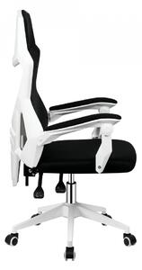 Scaun de birou / joc, negru și alb, 60x65x113-123 cm - TP292708