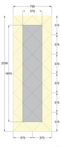 Oglinda Fazeta 750 x 2250 Gri cu perimetru Bronze