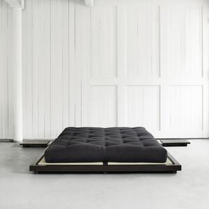Pat dublu din lemn de pin cu saltea Karup Design Dock Comfort Mat Black/Black, 160 x 200 cm