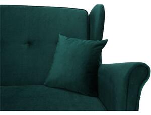 KONDELA Canapea extensibilă, material textil verde, COLUMBUS