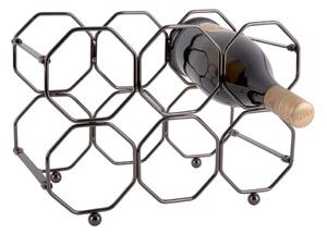Suport pliabil din metal pentru sticle de vin PT LIVING Honeycomb, gri