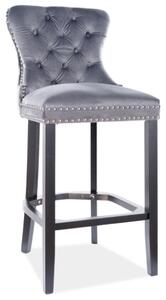Barová stolička AUGUST H-1 VELVET čierny rám/sivá BLUVEL 14