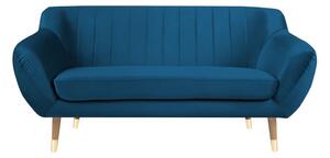 Canapea cu tapițerie din catifea Mazzini Sofas Benito, albastru, 158 cm