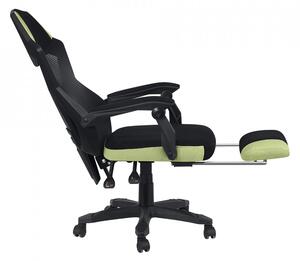 Scaun de birou / joc, negru și verde, 60x65x108-118 cm - TP300476