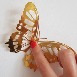 Set 36 autocolante de perete sub formă de fluturi Ambiance Butterflies, auriu