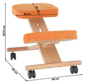 Scaun ergonomic, portocaliu, 46x65x52-72 cm - TP301429