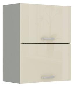 KONDELA Dulap superior, crem extra lucios, PRADO 60 GU-72