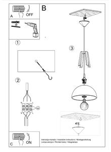 Lampă alb-negru cu abajur din lemn/metal ø 30 cm Olla - Nice Lamps