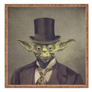 Tavă decorativă din lemn Yoda, 40 x 40 cm