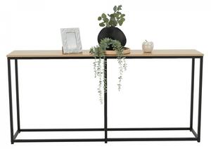 Măsuţă, masă tip consolă în stil industrial, stejar și negru, 160x30x75 cm - TP281267