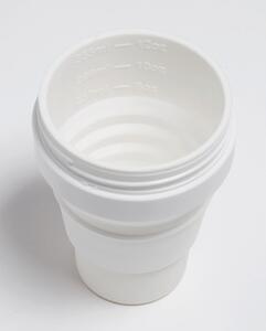 Cană termică pliabilă Stojo Pocket Cup Quartz, 355 ml, alb