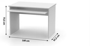 Birou, măsuţă, masă PC albă, 100 cm - TP278006