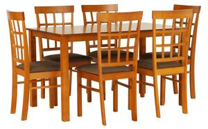 KONDELA Set dining 1+6, cireş, GRID NEW