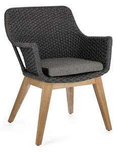 Set de 2 scaune exterior design modern Allison gri carbune