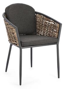 Set de 4 scaune exterior design modern Maribela gri carbune