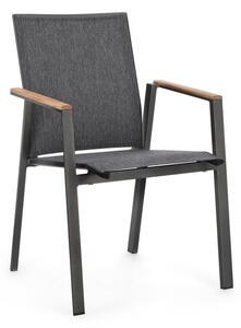 Set de 4 scaune exterior design modern Cameron gri carbune