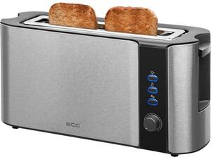 Prajitor de paine ECG ST 10630 inox , 1000 W, 2 felii, 6 niveluri rumenire