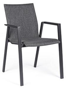 Set de 4 scaune exterior design modern Odeon gri carbune, negru