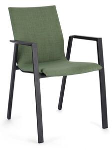Set de 4 scaune exterior design modern Odeon negru, gri carbune